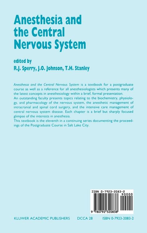 Produktbild: Anesthesia and the Central Nervous System