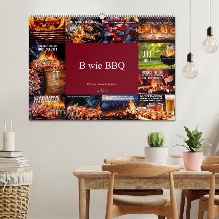 Produktbild: B wie BBQ Impressionen mit Spr&uuml;chen (Wandkalender 2026 DIN A2 quer), CALVENDO Monatskalender