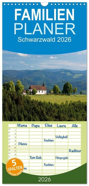 Produktbild: Familienplaner 2026 - Schwarzwald 2026 mit 5 Spalten (Wandkalender, 21 x 45 cm) CALVENDO
