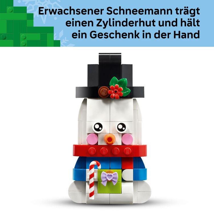 Produktbild: LEGO Deko-Schneem&auml;nner Modellbausatz zum Aufstellen oder als Deko 40812
