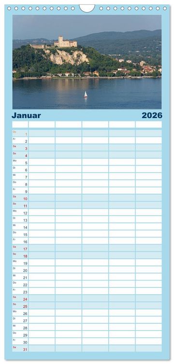 Produktbild: Familienplaner 2026 - Lago Maggiore - Mediterranes Flair umgeben von Bergen mit 5 Spalten (Wandkalender, 21 x 45 cm) CALVENDO