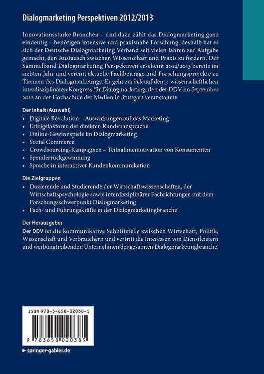 Produktbild: Dialogmarketing Perspektiven 2012/2013