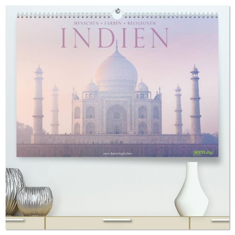 Produktbild: Indien: Menschen &bull; Farben &bull; Religionen (hochwertiger Premium Wandkalender 2026 DIN A2 quer), Kunstdruck in Hochglanz