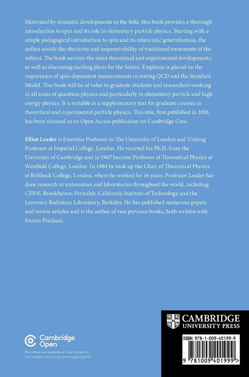 Produktbild: Spin in Particle Physics