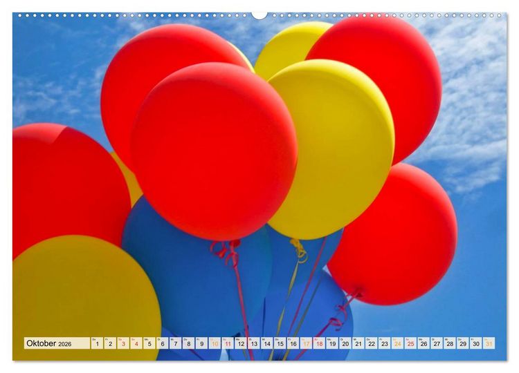 Produktbild: Mein sch&ouml;ner bunter Luftballon (Wandkalender 2026 DIN A2 quer), CALVENDO Monatskalender