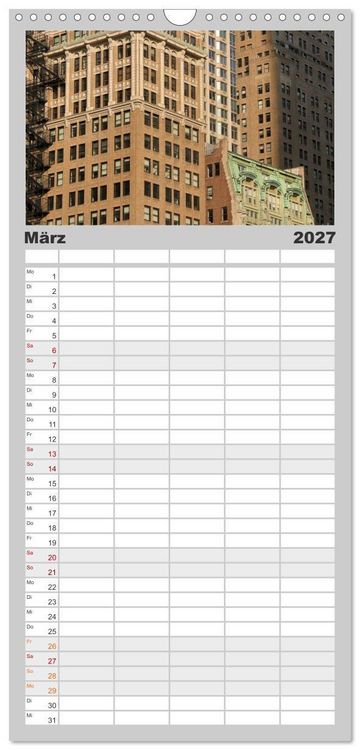 Produktbild: Familienplaner 2027 - NEW YORK visions mit 5 Spalten (Wandkalender, 21 x 45 cm) CALVENDO