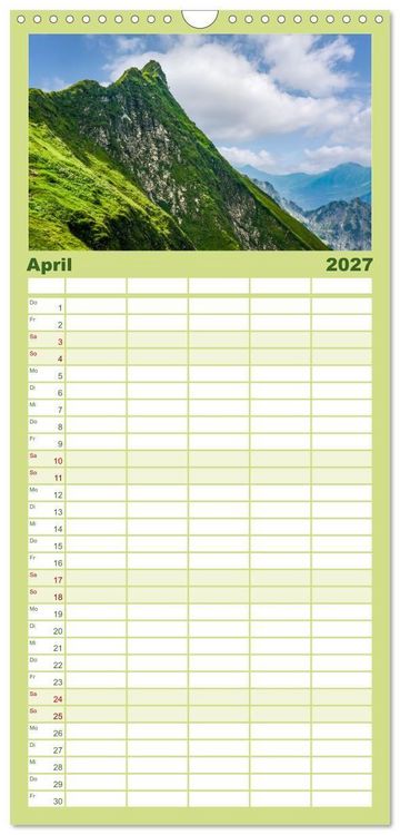 Produktbild: Familienplaner 2027 - Oberstdorf - Bergparadies in den Alpen mit 5 Spalten (Wandkalender, 21 x 45 cm) CALVENDO
