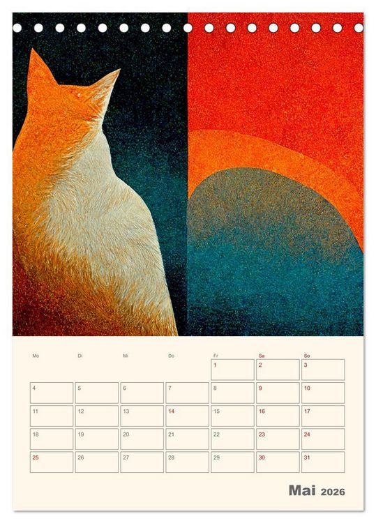 Produktbild: Die 7 Leben einer Katze (Tischkalender 2026 DIN A5 hoch), CALVENDO Monatskalender