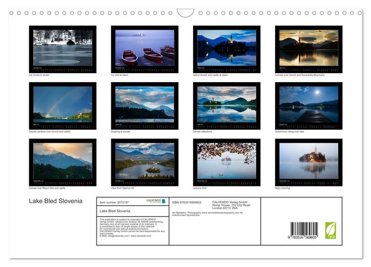 Produktbild: Lake Bled Slovenia (Wall Calendar 2026 DIN A3 landscape), CALVENDO 12 Month Wall Calendar