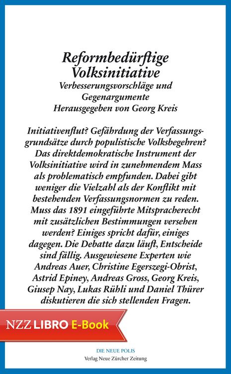 Produktbild: Reformbed&uuml;rftige Volksinitiative
