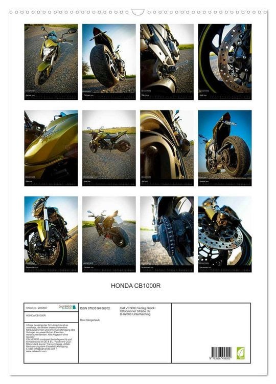 Produktbild: HONDA CB1000R (Wandkalender 2026 DIN A2 hoch), CALVENDO Monatskalender