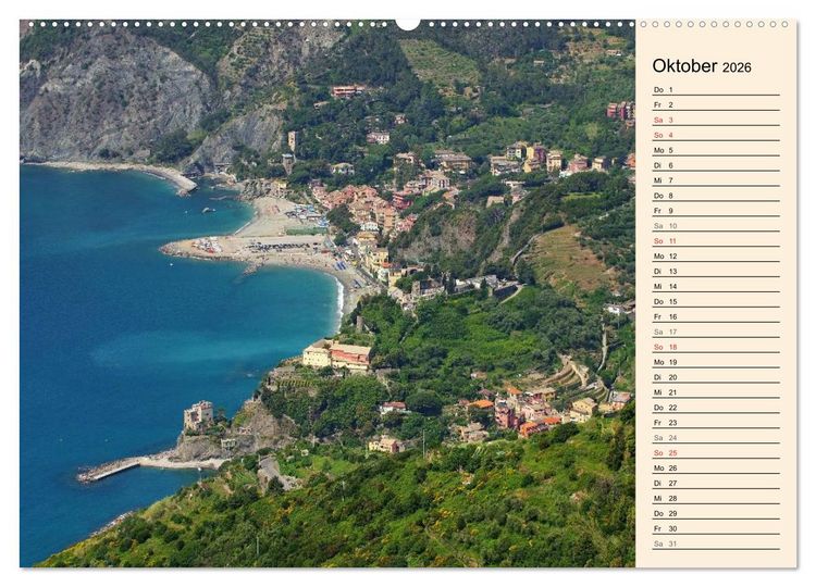 Produktbild: Cinque Terre - Malerische, vertr&auml;umte D&ouml;rfer an der ligurischen K&uuml;ste (Wandkalender 2026 DIN A2 quer), CALVENDO Monatskalender