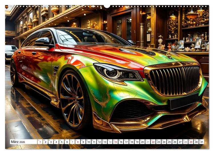 Produktbild: Farbenfrohe Lackvisionen (hochwertiger Premium Wandkalender 2026 DIN A2 quer), Kunstdruck in Hochglanz