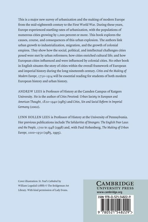 Produktbild: Cities and the Making of Modern Europe, 1750-1914