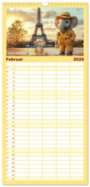 Produktbild: Familienplaner 2026 - Die Mikrofanten auf Europareise mit 5 Spalten (Wandkalender, 21 x 45 cm) CALVENDO