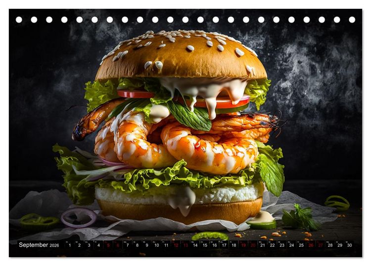 Produktbild: Burgerfood (Tischkalender 2026 DIN A5 quer), CALVENDO Monatskalender