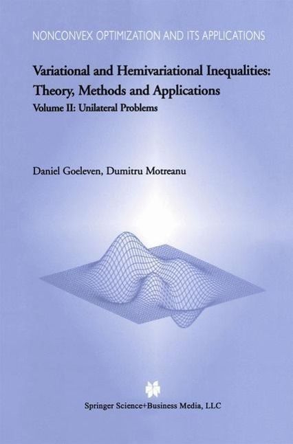 Produktbild: Variational and Hemivariational Inequalities - Theory, Methods and Applications