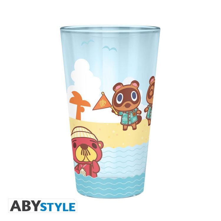 Produktbild: ANIMAL CROSSING - Large Glass - 400ml - "Beach Characters" - box