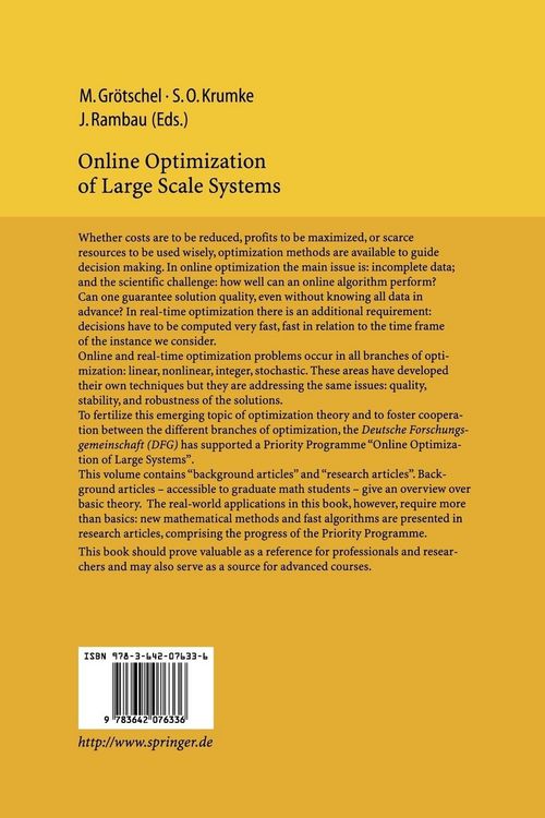 Produktbild: Online Optimization of Large Scale Systems