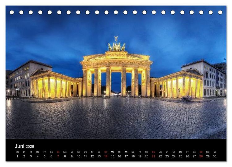 Produktbild: Berlin City bei Nacht (Tischkalender 2026 DIN A5 quer), CALVENDO Monatskalender