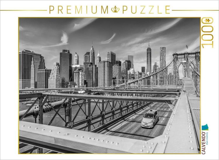 Produktbild: CALVENDO Puzzle BROOKLYN BRIDGE Blick auf Manhattan | 1000 Teile Lege-Gr&ouml;&szlig;e 64x48cm Foto-Puzzle f&uuml;r gl&uuml;ckliche Stunden