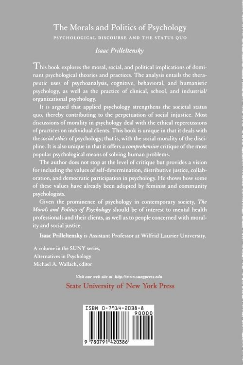 Produktbild: The Morals and Politics of Psychology