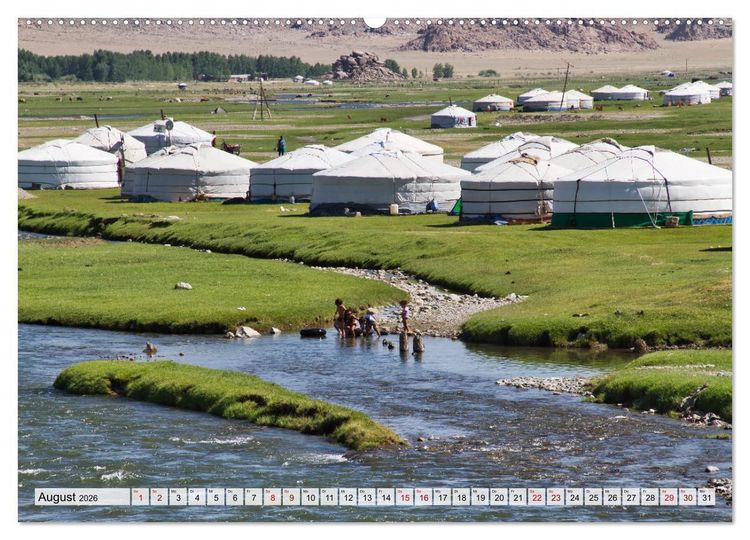 Produktbild: Mongolei Endlose Weite (hochwertiger Premium Wandkalender 2026 DIN A2 quer), Kunstdruck in Hochglanz