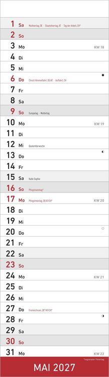 Produktbild: Streifenplaner Mini ROT 2027