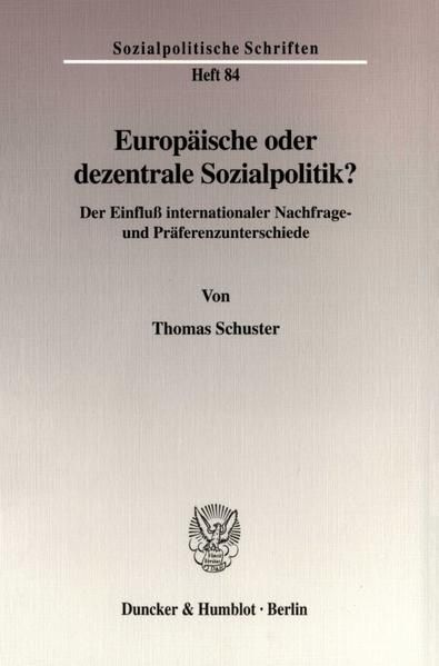 Produktbild: Europ&auml;ische oder dezentrale Sozialpolitik?