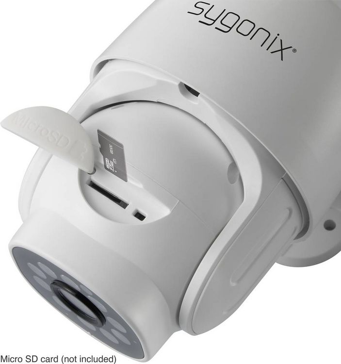 Produktbild: Sygonix PTZ WLAN SY-4760960 LAN, WLAN IP &Uuml;berwachungskamera 1920 x 1080 Pixel