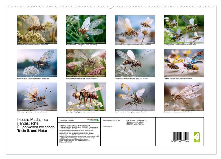 Produktbild: Insecta Mechanica. Fantastische Fl&uuml;gelwesen zwischen Technik und Natur (hochwertiger Premium Wandkalender 2026 DIN A2 quer), Kunstdruck in Hochglanz