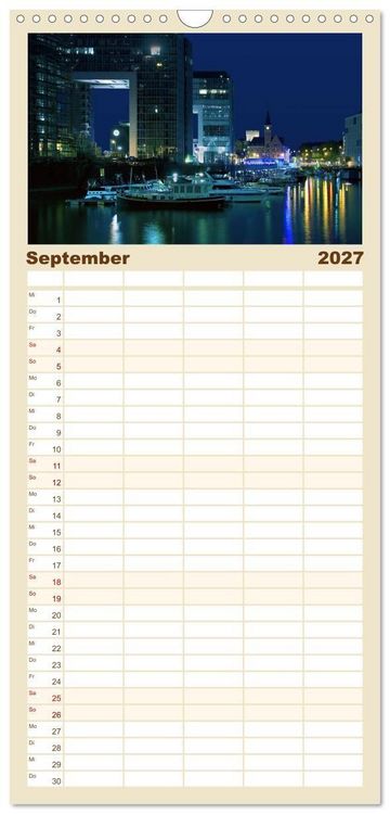 Produktbild: Familienplaner 2027 - K&ouml;ln bei Nacht mit 5 Spalten (Wandkalender, 21 x 45 cm) CALVENDO