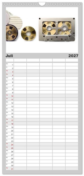 Produktbild: Familienplaner 2027 - Audio Tapes mit 5 Spalten (Wandkalender, 21 x 45 cm) CALVENDO