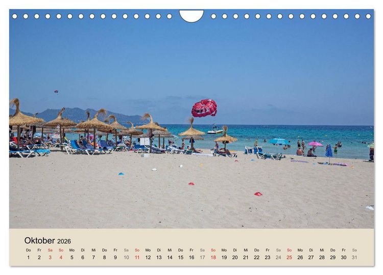 Produktbild: Mallorca - Traumhafte Balearen Insel (Wandkalender 2026 DIN A4 quer), CALVENDO Monatskalender
