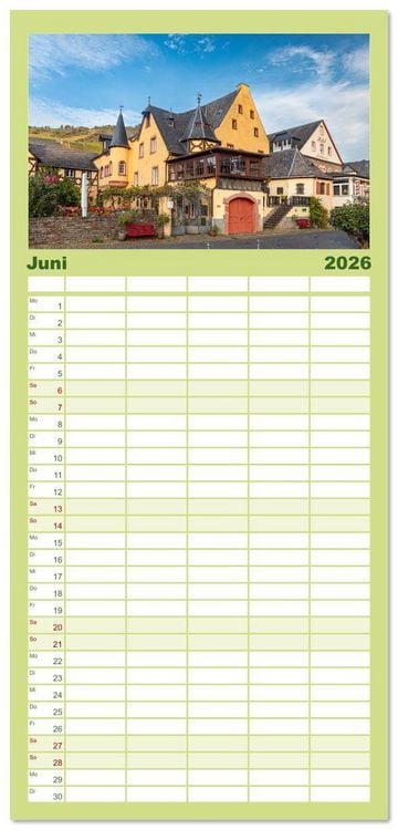Produktbild: Familienplaner 2026 - Moselansichten mit 5 Spalten (Wandkalender, 21 x 45 cm) CALVENDO