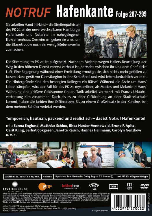 Produktbild: Notruf Hafenkante 23 (Folgen 287-299) [4 DVDs]