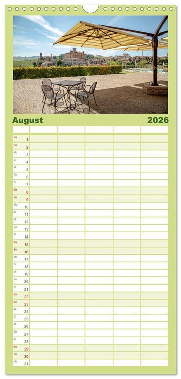Produktbild: Familienplaner 2026 - Barolo in den H&uuml;geln des Langhe mit 5 Spalten (Wandkalender, 21 x 45 cm) CALVENDO