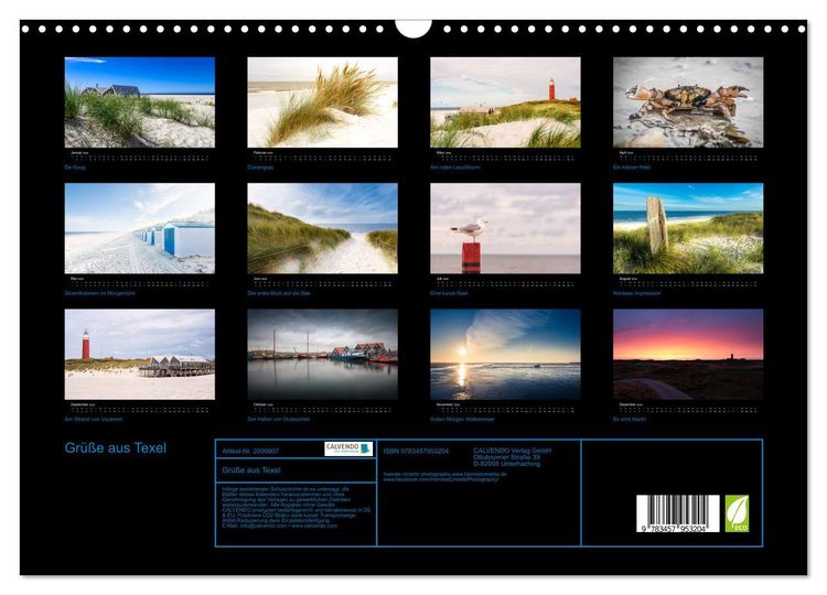 Produktbild: Gr&uuml;&szlig;e aus Texel (Wandkalender 2026 DIN A3 quer), CALVENDO Monatskalender
