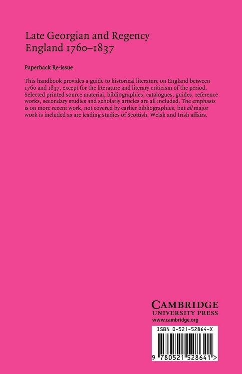 Produktbild: Late Georgian and Regency England, 1760 1837