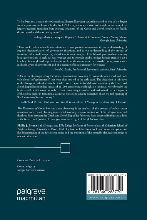 Produktbild: The Economics of Centralism and Local Autonomy