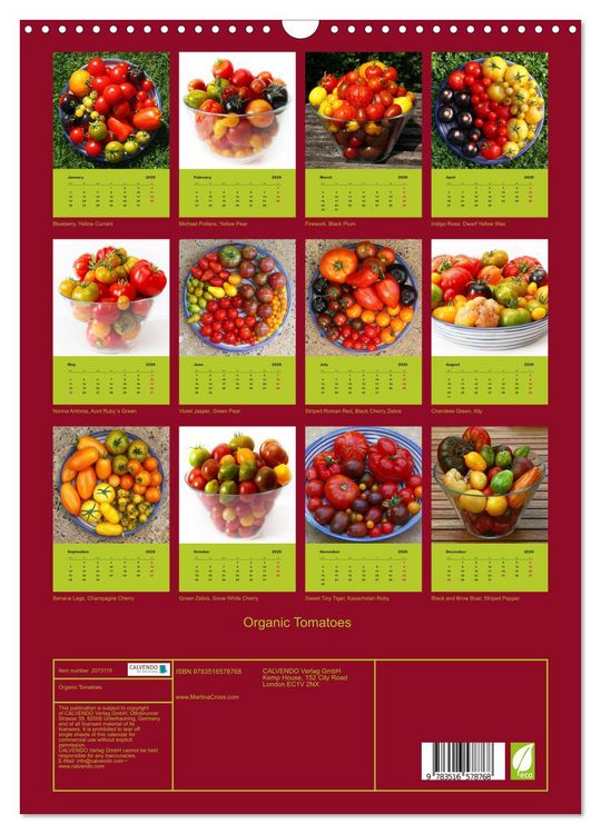 Produktbild: Organic Tomatoes (Wall Calendar 2026 DIN A3 portrait), CALVENDO 12 Month Wall Calendar
