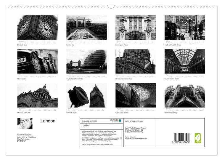 Produktbild: London (hochwertiger Premium Wandkalender 2026 DIN A2 quer), Kunstdruck in Hochglanz