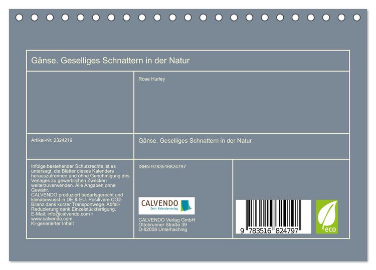 Produktbild: G&auml;nse. Geselliges Schnattern in der Natur (Tischkalender 2027 DIN A5 quer), CALVENDO Monatskalender