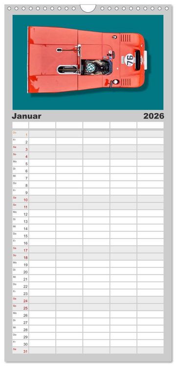 Produktbild: Familienplaner 2026 - Legenden des Rennsports Historic Sports Cars 1960-1975 mit 5 Spalten (Wandkalender, 21 x 45 cm) CALVENDO