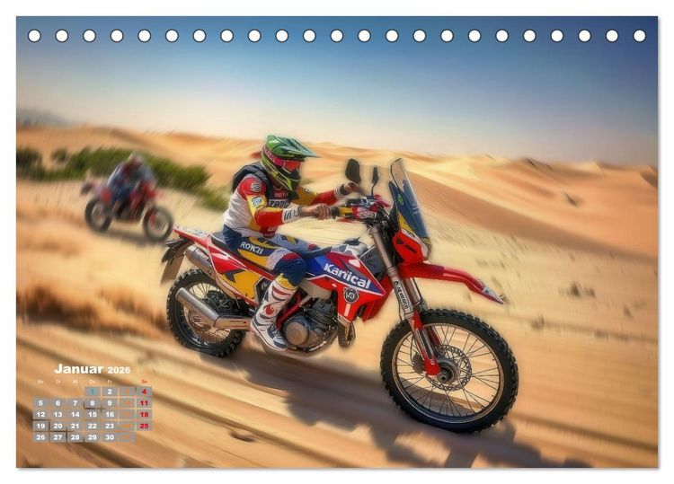 Produktbild: W&uuml;stenrallye Dakar Motorrad (Tischkalender 2026 DIN A5 quer), CALVENDO Monatskalender
