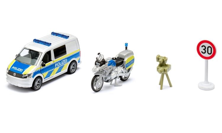 Produktbild: Siku 2562 - VW T6 mit BMW Polizeimotorrad, Spielset, SikuSuper