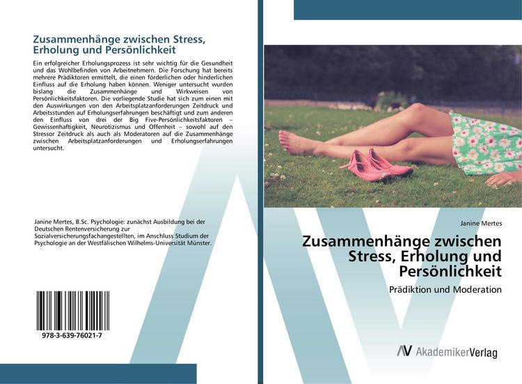 Produktbild: Zusammenh&auml;nge zwischen Stress, Erholung und Pers&ouml;nlichkeit