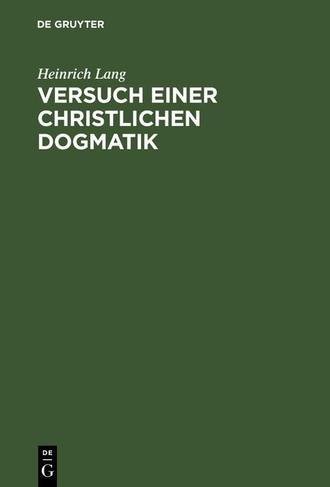 Produktbild: Versuch einer christlichen Dogmatik