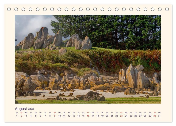 Produktbild: Menhire der Bretagne (Tischkalender 2026 DIN A5 quer), CALVENDO Monatskalender