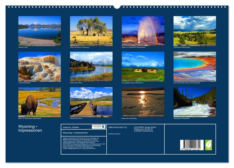 Produktbild: Wyoming &bull; Impressionen (hochwertiger Premium Wandkalender 2026 DIN A2 quer), Kunstdruck in Hochglanz